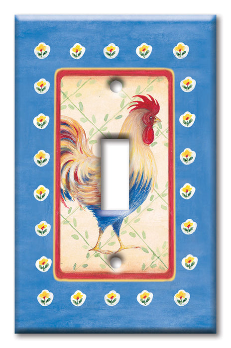 Decorative Printed Switch Plate - Electrical Switch Cover Wall Plate by Art Plates - Jardinière Rooster