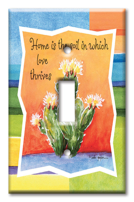 Decorative Printed OVERSIZED Switch Plate - Electrical Switch Cover JUMBO Wall Plate by Art Plates - Home is the Soil