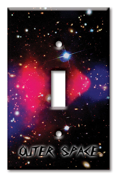 Decorative Printed OVERSIZED Switch Plate - Electrical Switch Cover JUMBO Wall Plate by Art Plates - Outer Space II