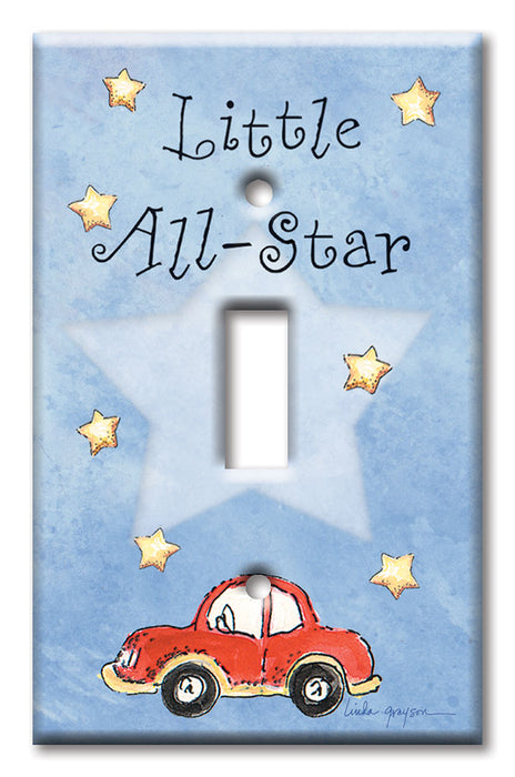 Decorative Printed OVERSIZED Switch Plate - Electrical Switch Cover JUMBO Wall Plate by Art Plates - Little All Star