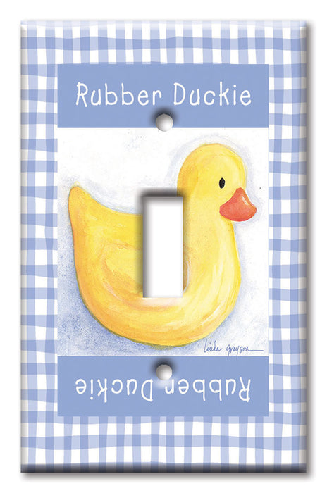 Decorative Printed OVERSIZED Switch Plate - Electrical Switch Cover JUMBO Wall Plate by Art Plates - Rubber Ducky