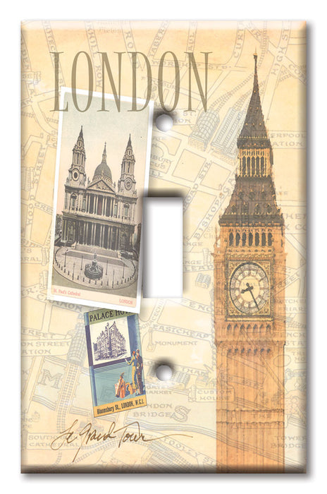 Decorative Printed Switch Plate - Electrical Switch Cover Wall Plate by Art Plates - London