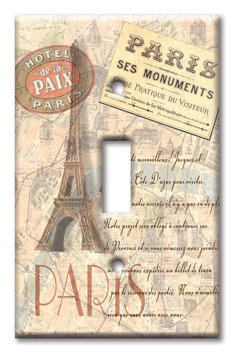 Decorative Printed Switch Plate - Electrical Switch Cover Wall Plate by Art Plates - Paris III