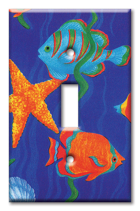 Decorative Printed Switch Plate - Electrical Switch Cover Wall Plate by Art Plates - Fish II