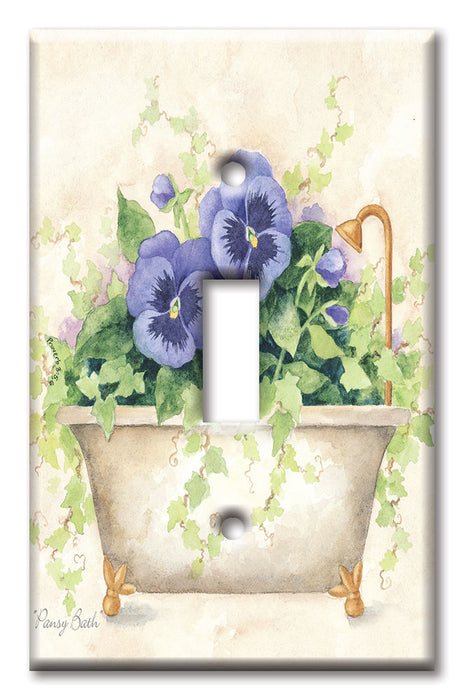 Decorative Printed Switch Plate - Electrical Switch Cover Wall Plate by Art Plates - Bath Tub