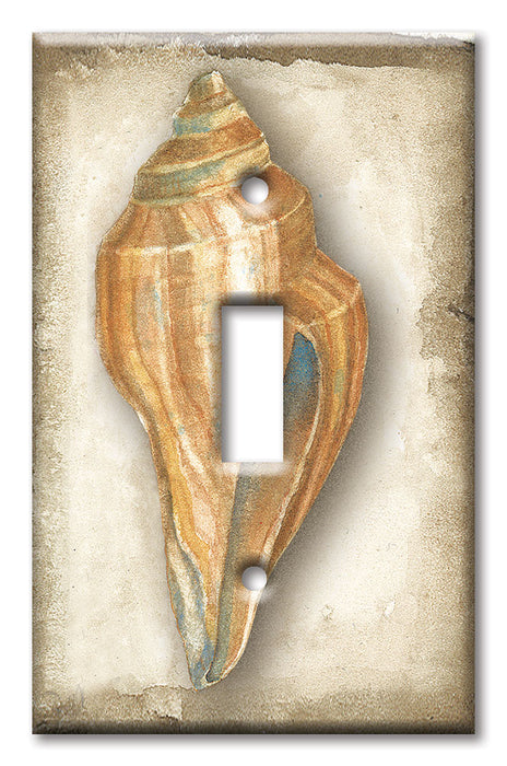 Decorative Printed Switch Plate - Electrical Switch Cover Wall Plate by Art Plates - Sea Shell