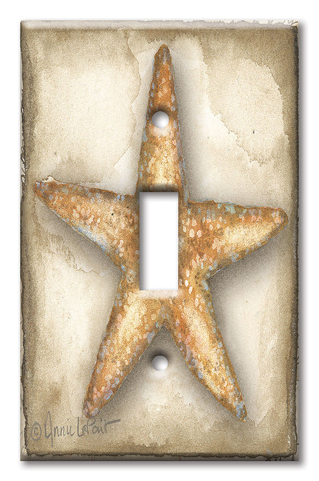 Decorative Printed Switch Plate - Electrical Switch Cover Wall Plate by Art Plates - Star Fish