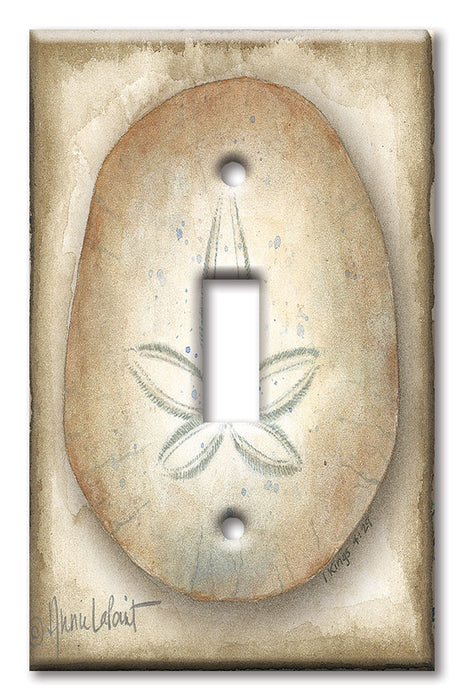 Decorative Printed OVERSIZED Switch Plate - Electrical Switch Cover JUMBO Wall Plate by Art Plates - Sand Dollar