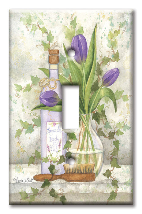 Decorative Printed Switch Plate - Electrical Switch Cover Wall Plate by Art Plates - Lavender