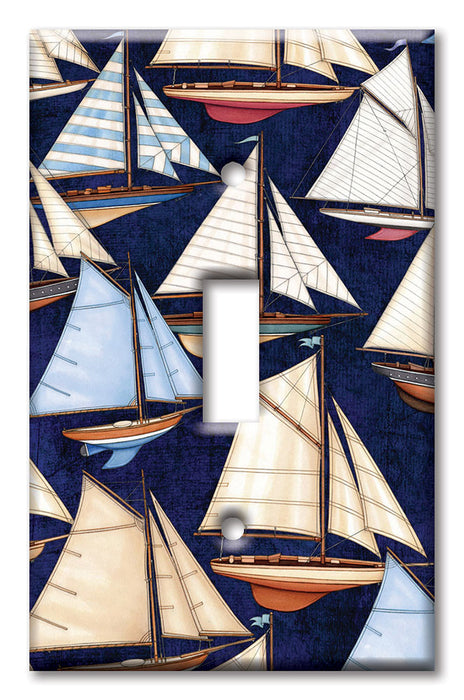 Decorative Printed Switch Plate - Electrical Switch Cover Wall Plate by Art Plates - Sail Boats - Image by Dan Morris