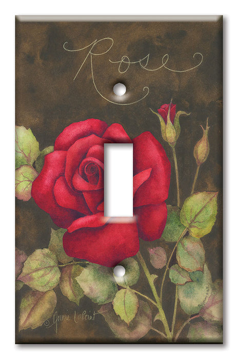 Decorative Printed Switch Plate - Electrical Switch Cover Wall Plate by Art Plates - Rose