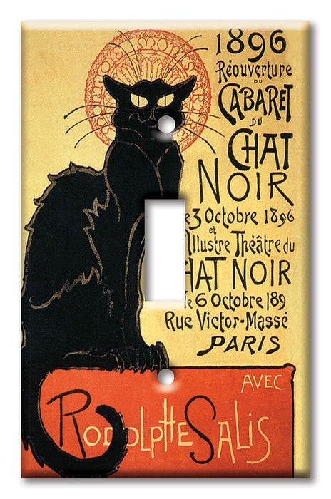 Decorative Printed OVERSIZED Switch Plate - Electrical Switch Cover JUMBO Wall Plate by Art Plates - Chat Noir (Black Cat)