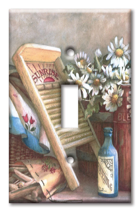 Decorative Printed Switch Plate - Electrical Switch Cover Wall Plate by Art Plates - Clothes Pins