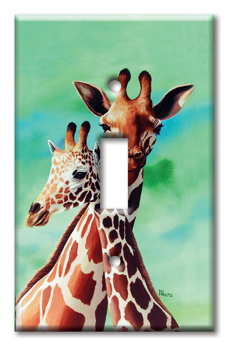 Decorative Printed Switch Plate - Electrical Switch Cover Wall Plate by Art Plates - Giraffes II