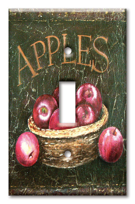 Decorative Printed Switch Plate - Electrical Switch Cover Wall Plate by Art Plates - Dark Apples