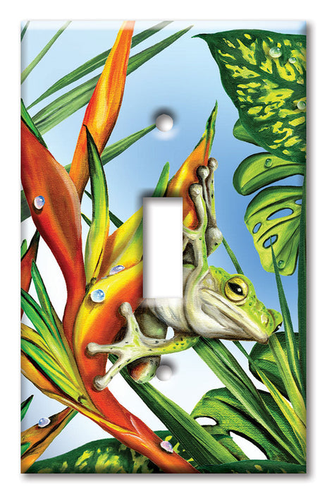 Decorative Printed Switch Plate - Electrical Switch Cover Wall Plate by Art Plates - Paradise Frog