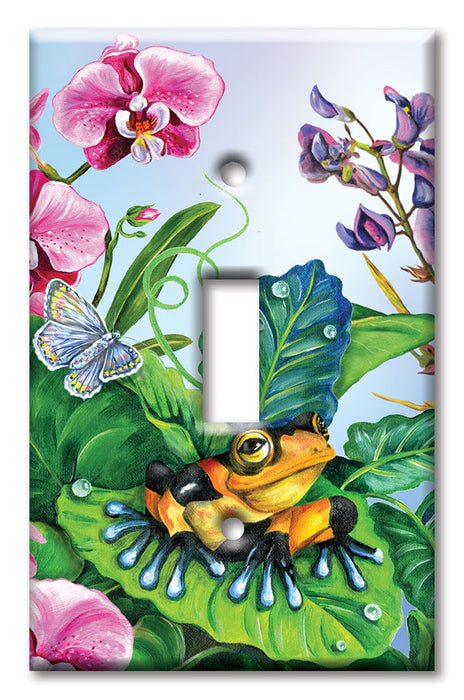 Decorative Printed OVERSIZED Switch Plate - Electrical Switch Cover JUMBO Wall Plate by Art Plates - Clown Frog