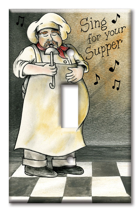 Decorative Printed OVERSIZED Switch Plate - Electrical Switch Cover JUMBO Wall Plate by Art Plates - Sing for Supper