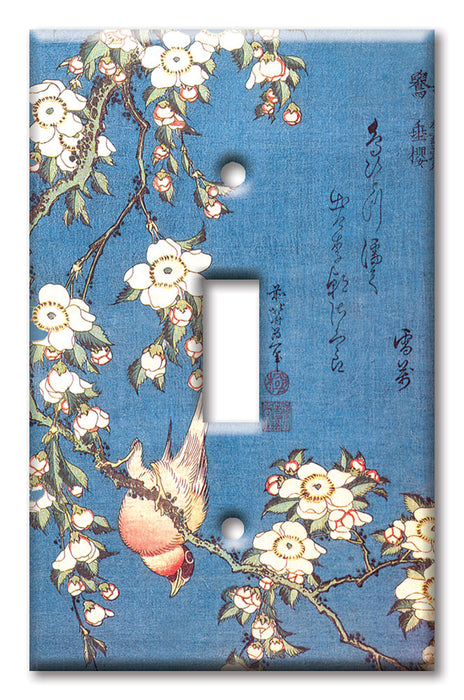 Decorative Printed Switch Plate - Electrical Switch Cover Wall Plate by Art Plates - Hokusai: Bullfinch