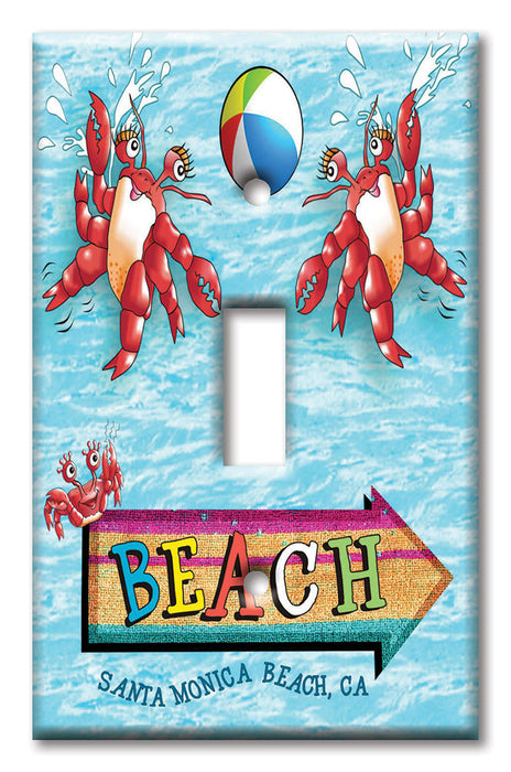 Decorative Printed OVERSIZED Switch Plate - Electrical Switch Cover JUMBO Wall Plate by Art Plates - Santa Monica Beach