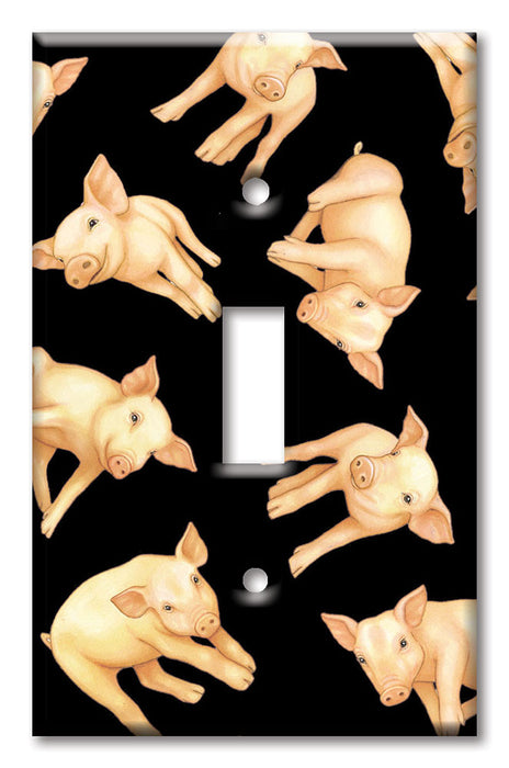 Decorative Printed Switch Plate - Electrical Switch Cover Wall Plate by Art Plates - Piglets