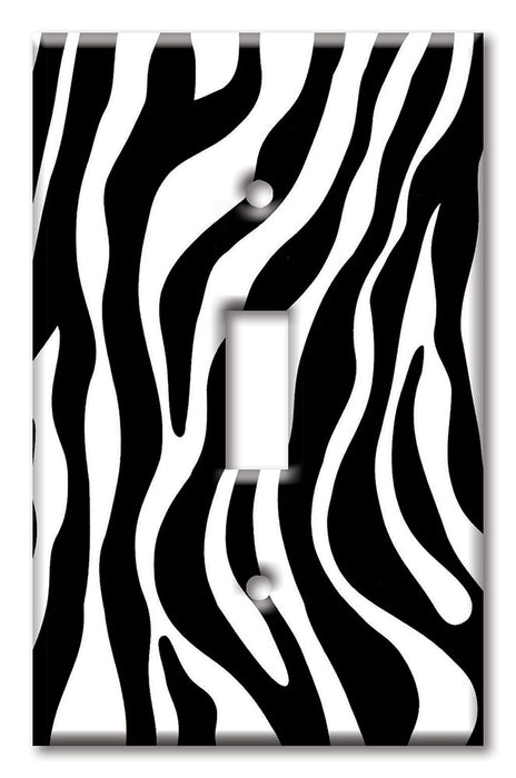 Decorative Printed OVERSIZED Switch Plate - Electrical Switch Cover JUMBO Wall Plate by Art Plates - Zebra Print