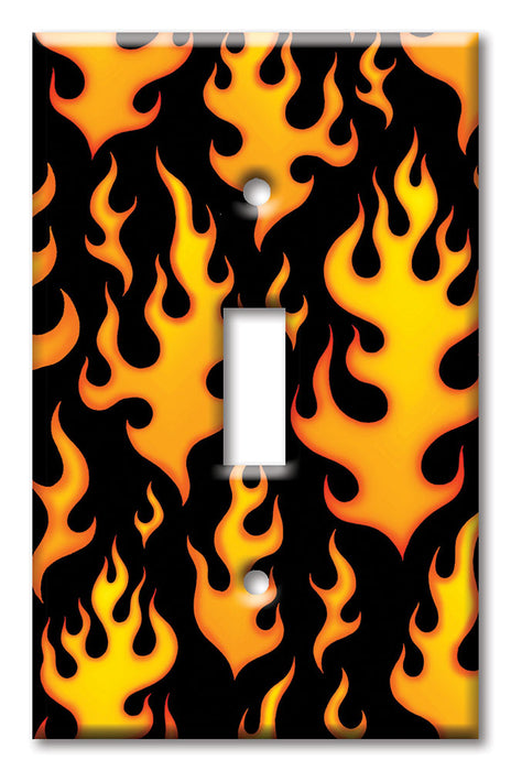 Decorative Printed OVERSIZED Switch Plate - Electrical Switch Cover JUMBO Wall Plate by Art Plates - Flames - Image by Dan Morris