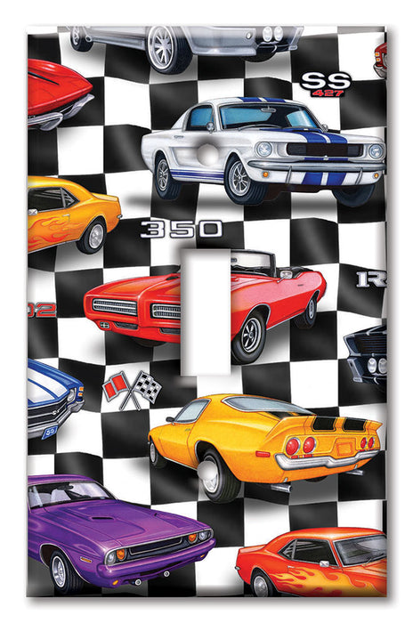 Decorative Printed Switch Plate - Electrical Switch Cover Wall Plate by Art Plates - Muscle Cars - Image by Dan Morris