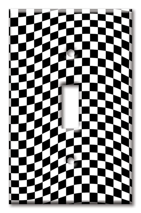 Decorative Printed Switch Plate - Electrical Switch Cover Wall Plate by Art Plates - Checkered Flag