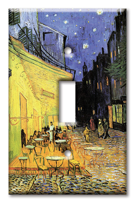 Decorative Printed OVERSIZED Switch Plate - Electrical Switch Cover JUMBO Wall Plate by Art Plates - Van Gogh: Café Terrace