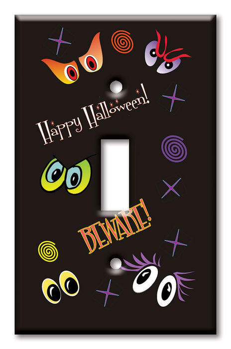 Decorative Printed OVERSIZED Switch Plate - Electrical Switch Cover JUMBO Wall Plate by Art Plates - Happy Halloween