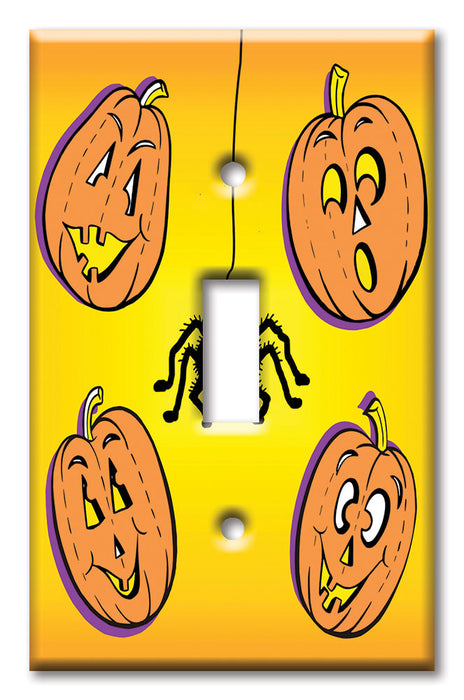 Decorative Printed Switch Plate - Electrical Switch Cover Wall Plate by Art Plates - Halloween - Jack O Lantern