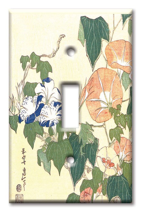 Decorative Printed OVERSIZED Switch Plate - Electrical Switch Cover JUMBO Wall Plate by Art Plates - Hokusai: Convolvulus