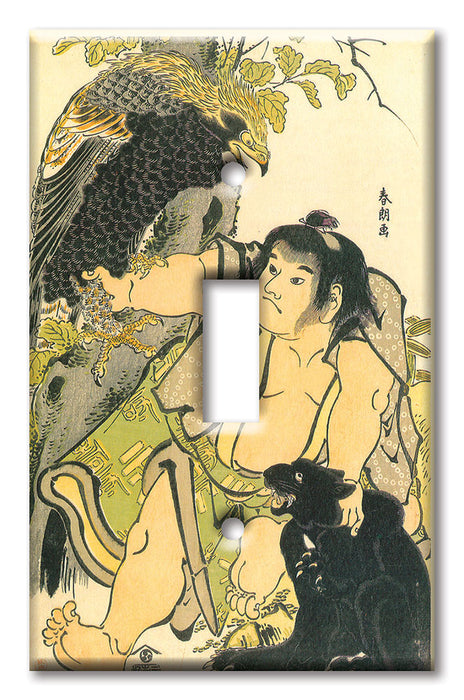 Decorative Printed Switch Plate - Electrical Switch Cover Wall Plate by Art Plates - Hokusai: Kintaro