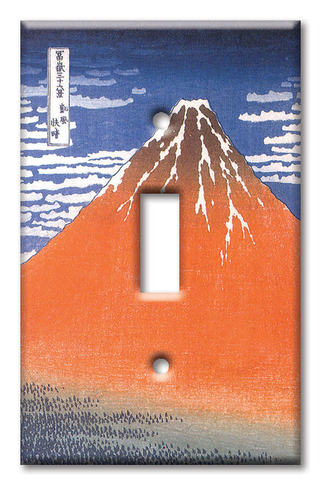 Decorative Printed OVERSIZED Switch Plate - Electrical Switch Cover JUMBO Wall Plate by Art Plates - Hokusai: Mount Fuji