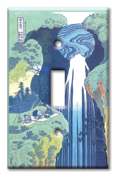 Decorative Printed OVERSIZED Switch Plate - Electrical Switch Cover JUMBO Wall Plate by Art Plates - Hokusai: Pilgrams