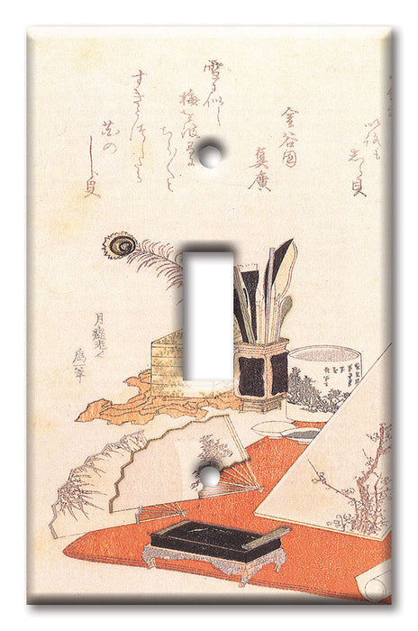 Decorative Printed OVERSIZED Switch Plate - Electrical Switch Cover JUMBO Wall Plate by Art Plates - Hokusai: Shiragai