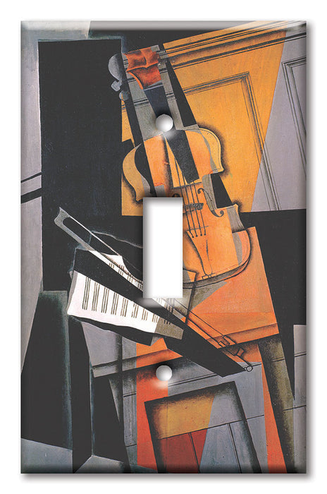 Decorative Printed Switch Plate - Electrical Switch Cover Wall Plate by Art Plates - Gris: Violin