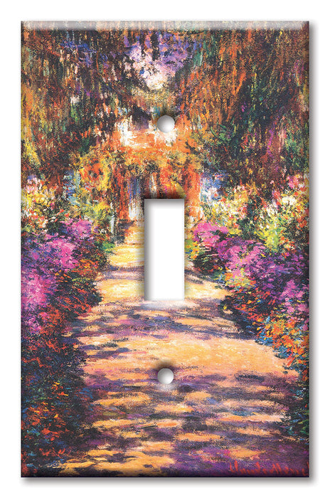 Decorative Printed OVERSIZED Switch Plate - Electrical Switch Cover JUMBO Wall Plate by Art Plates - Monet: II Viale del Giandino