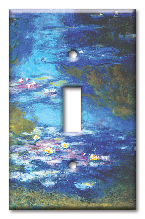 Decorative Printed OVERSIZED Switch Plate - Electrical Switch Cover JUMBO Wall Plate by Art Plates - Monet: Irises II