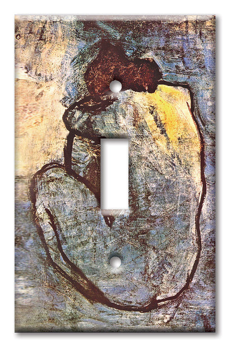 Decorative Printed OVERSIZED Switch Plate - Electrical Switch Cover JUMBO Wall Plate by Art Plates - Picasso: Blue Nude