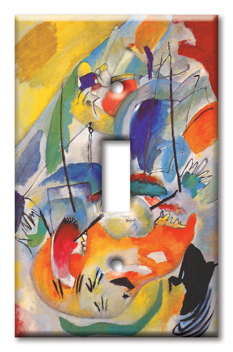 Decorative Printed OVERSIZED Switch Plate - Electrical Switch Cover JUMBO Wall Plate by Art Plates - Kandinsky: Sea Battle