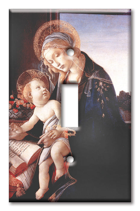 Decorative Printed OVERSIZED Switch Plate - Electrical Switch Cover JUMBO Wall Plate by Art Plates - Botticelli: Madonna Del Libro