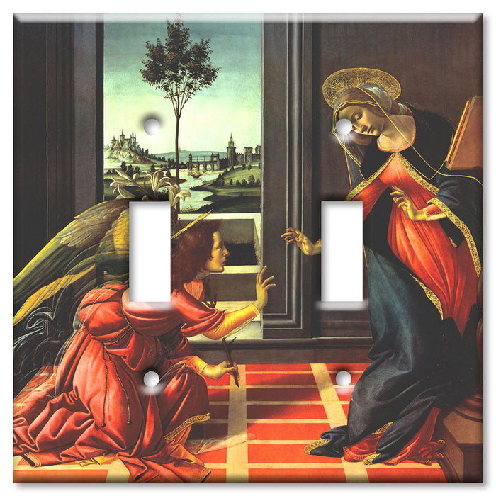 Decorative Printed OVERSIZED Switch Plate - Electrical Switch Cover JUMBO Wall Plate by Art Plates - Botticelli: Annunciation