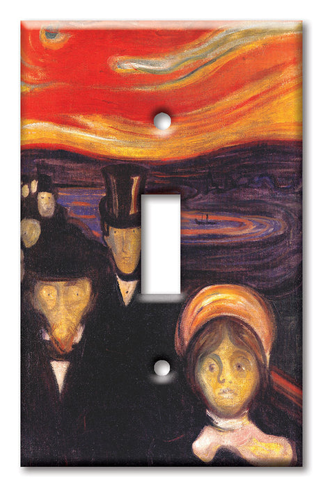 Decorative Printed Switch Plate - Electrical Switch Cover Wall Plate by Art Plates - Munch: Anxiety