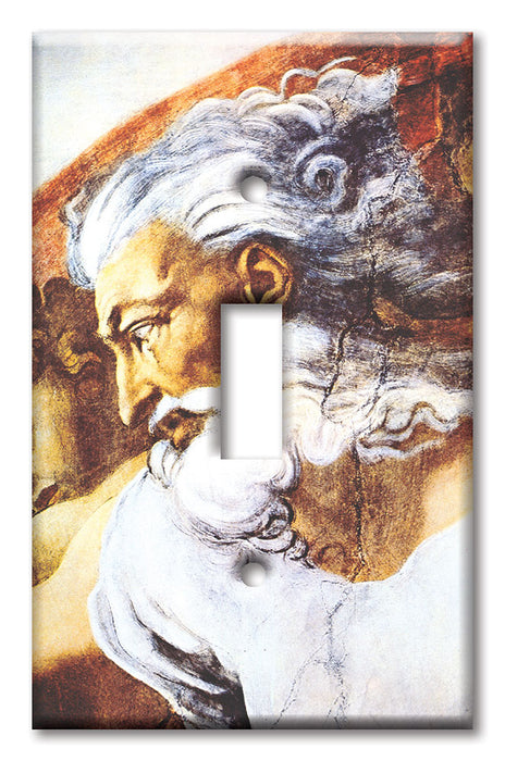 Decorative Printed OVERSIZED Switch Plate - Electrical Switch Cover JUMBO Wall Plate by Art Plates - Michelangelo: Head of God