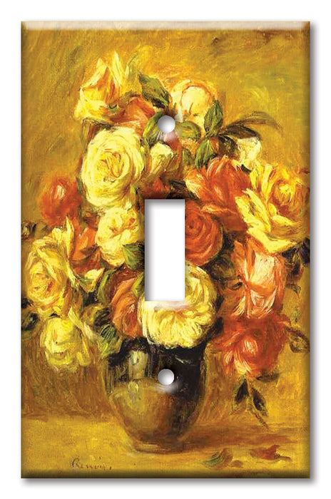 Decorative Printed OVERSIZED Switch Plate - Electrical Switch Cover JUMBO Wall Plate by Art Plates - Bouquet de Roses