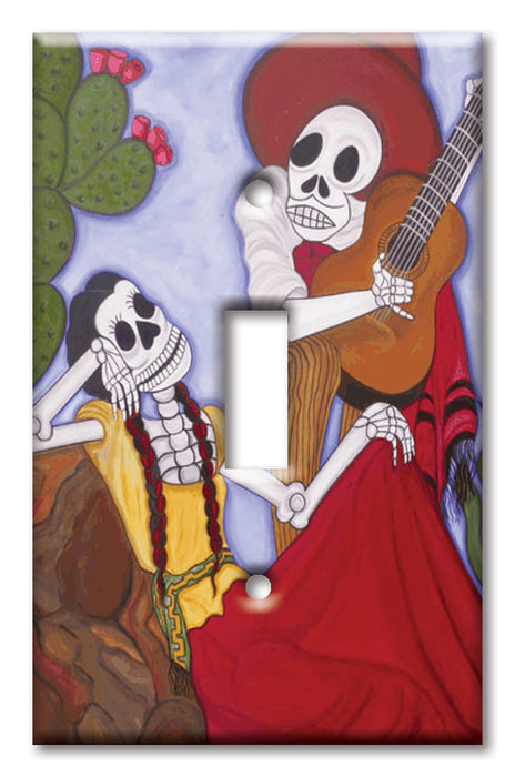 Decorative Printed OVERSIZED Switch Plate - Electrical Switch Cover JUMBO Wall Plate by Art Plates - Serenata de los Muertos