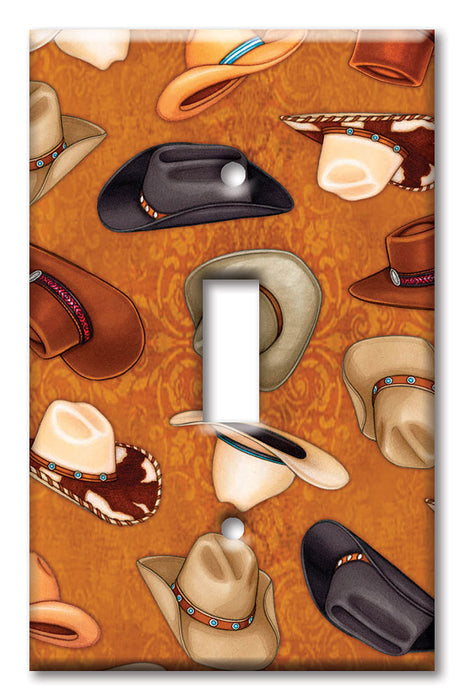 Decorative Printed Switch Plate - Electrical Switch Cover Wall Plate by Art Plates - Cowboy Hats - Image by Dan Morris