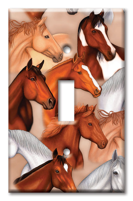 Decorative Printed Switch Plate - Electrical Switch Cover Wall Plate by Art Plates - Horses - Image by Dan Morris